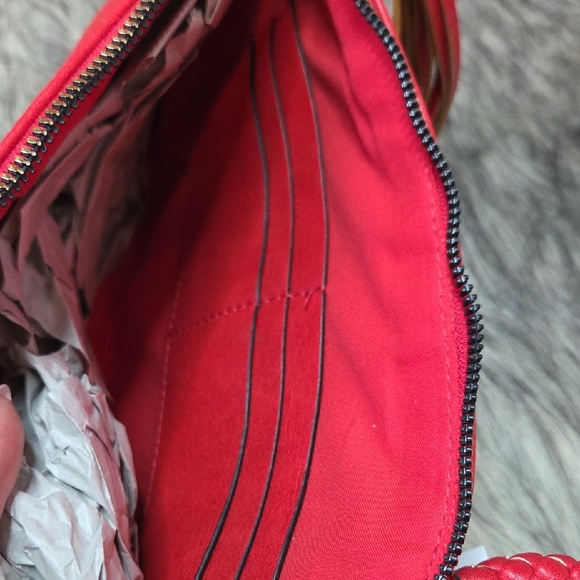 NWT Red Vegan Leather Clutch - Picture 5 of 7